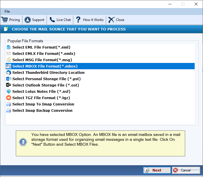 DailySoft MBOX to EML Exporter screenshot