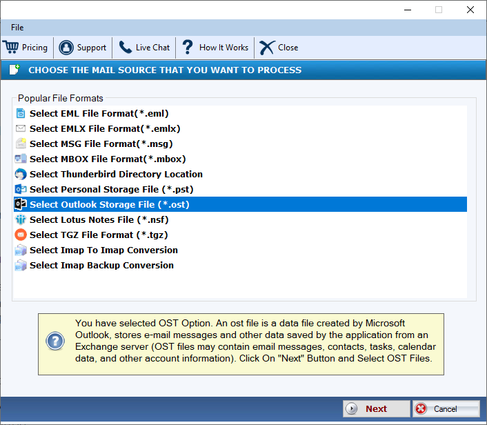 Windows 10 DailySoft OST to EML Converter full