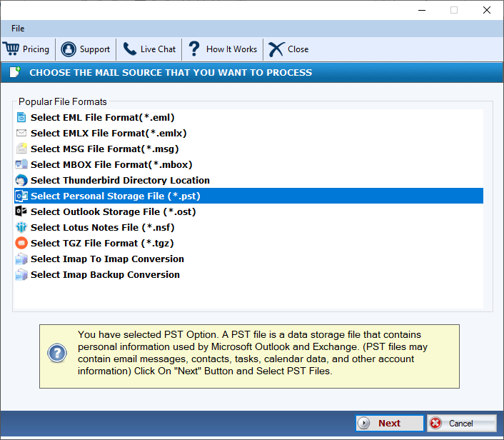 DailySoft PST To NSF Converter screenshot