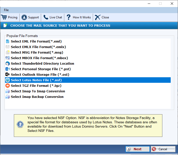 Free NSF to PST Converter 