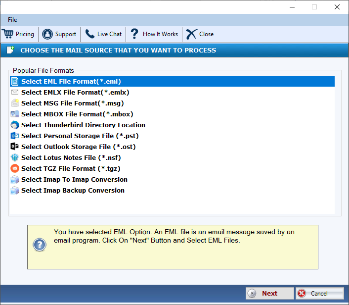 Select EML Files