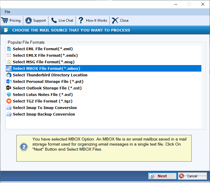 mbox to outlook